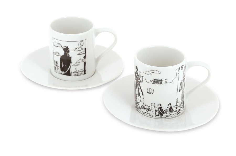 Les Invites De Tintin Corto Maltese | Corto Maltese-Set 2 Tasses Espresso Fable De Venise