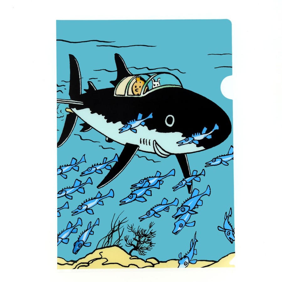 Livres - Papeterie Tintin | Chemise Plastique Tintin A4-Le Sous-Marin Requin