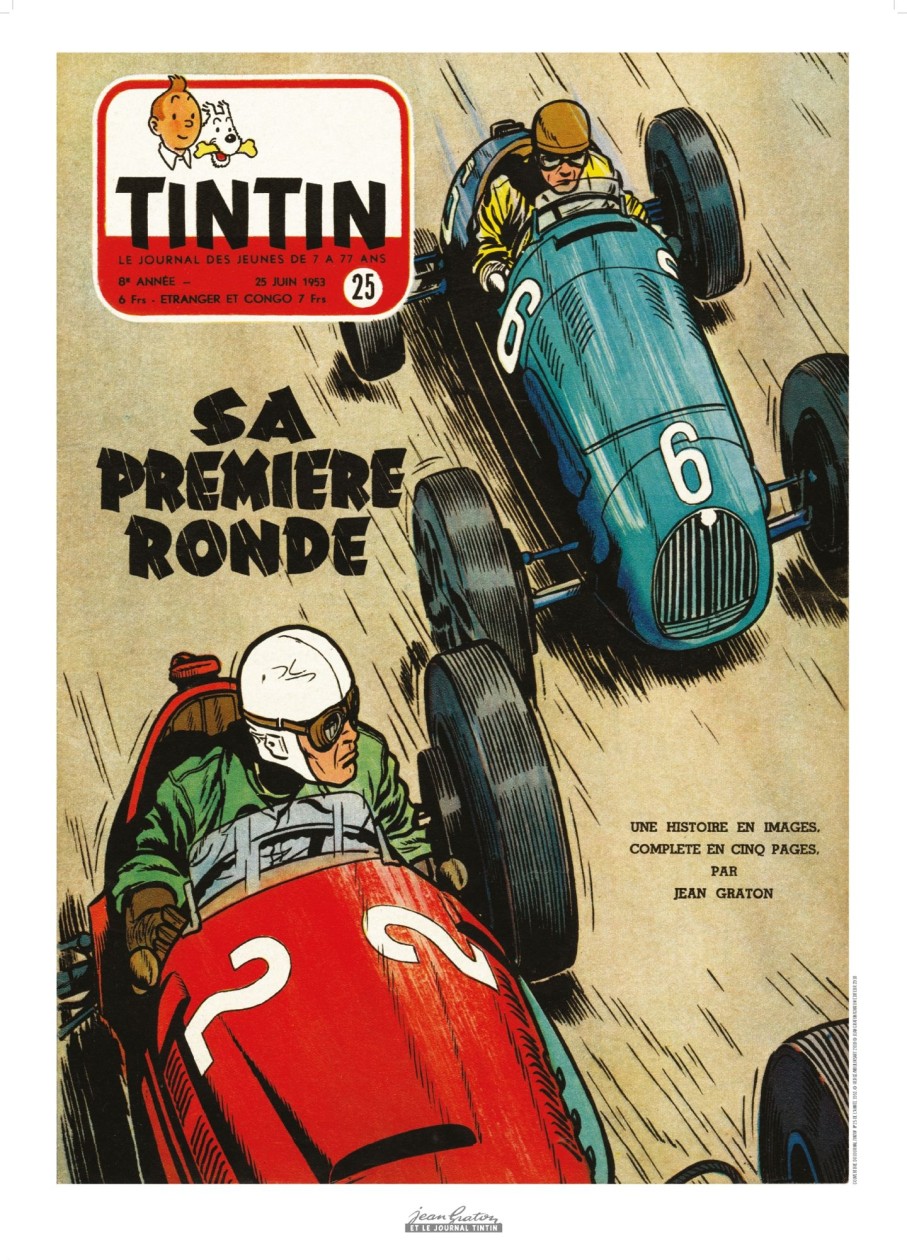 Les Invites De Tintin Jean Graton | Affiche Jean Graton-Sa Premiere Ronde