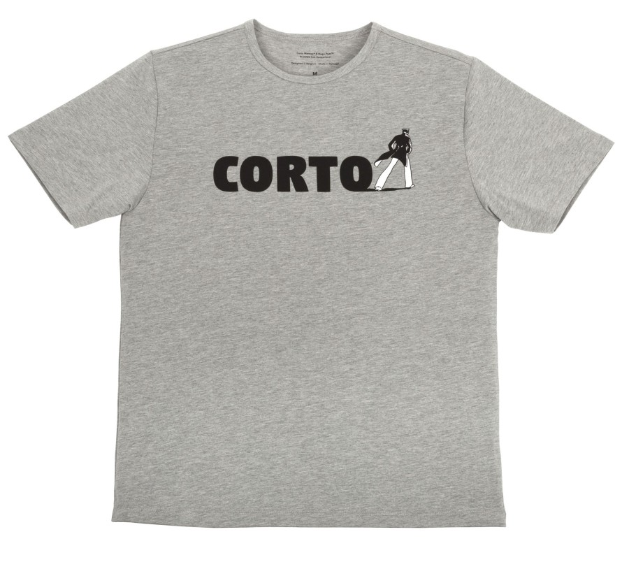 Les Invites De Tintin Corto Maltese | Corto Maltese T-Shirt Logo Gris