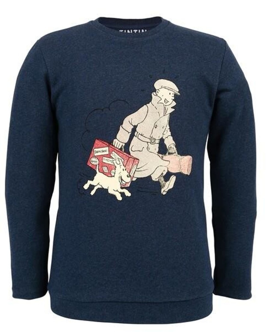 Mode - Maison Tintin | Sweat-Shirt Tintin Ils Arrivent Bleu Fonce Marine