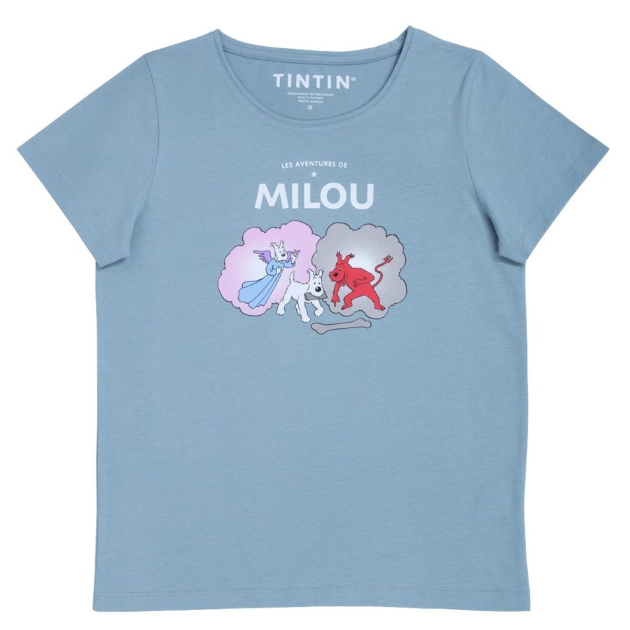 Mode - Maison Tintin | T-Shirt "Milou Ange Et Demon" Bleu Clair