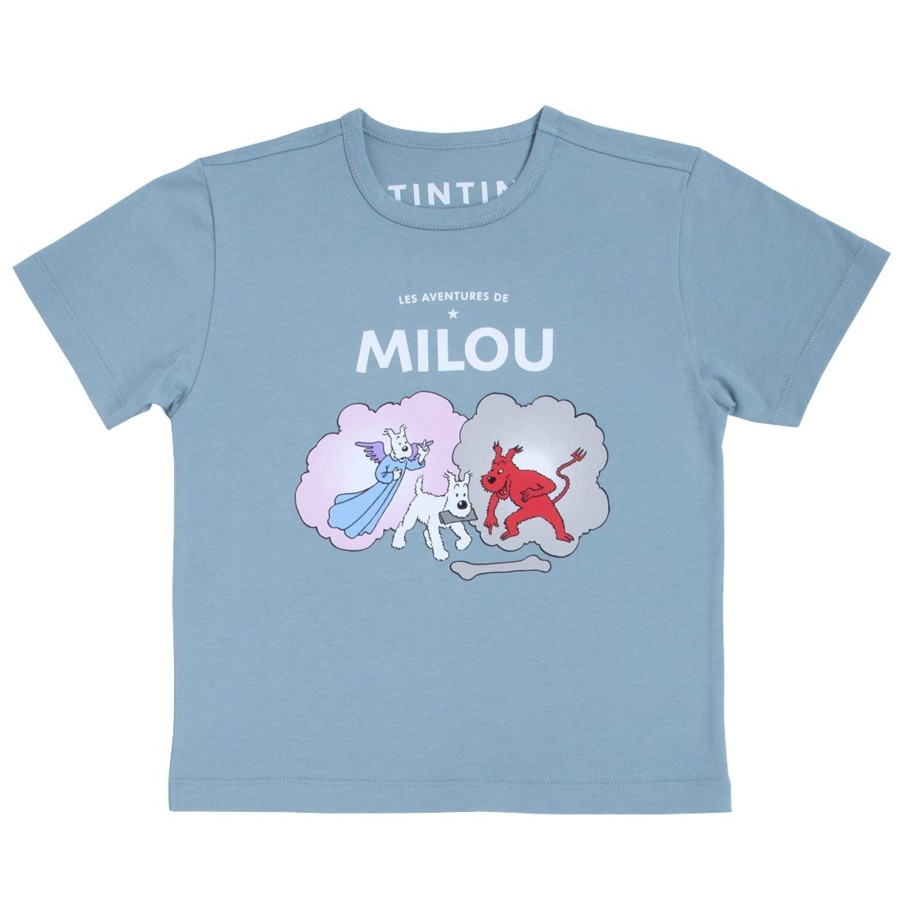 Mode - Maison Tintin | T-Shirt "Milou Ange Et Demon" Bleu Clair