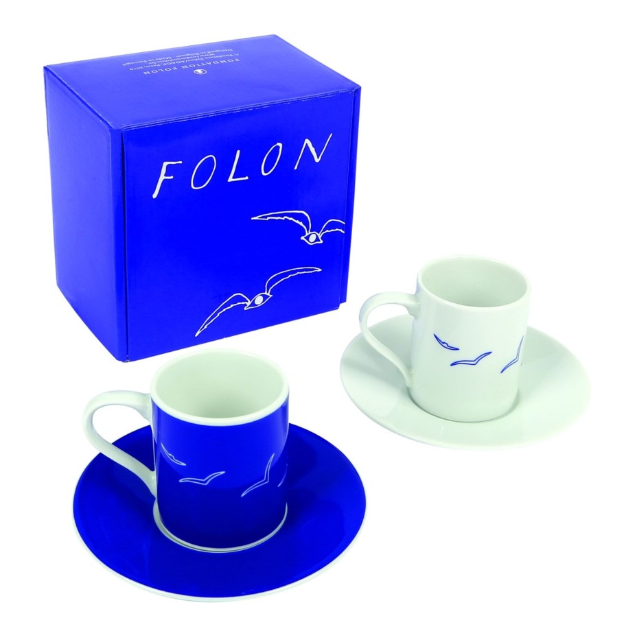 Les Invites De Tintin FOLON | Folon-Set Espresso Les Oiseaux