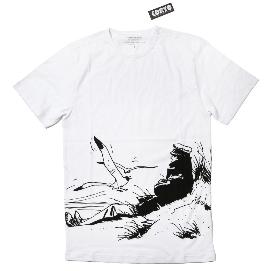 Les Invites De Tintin Corto Maltese | Corto Maltese T-Shirt Plage Blanc